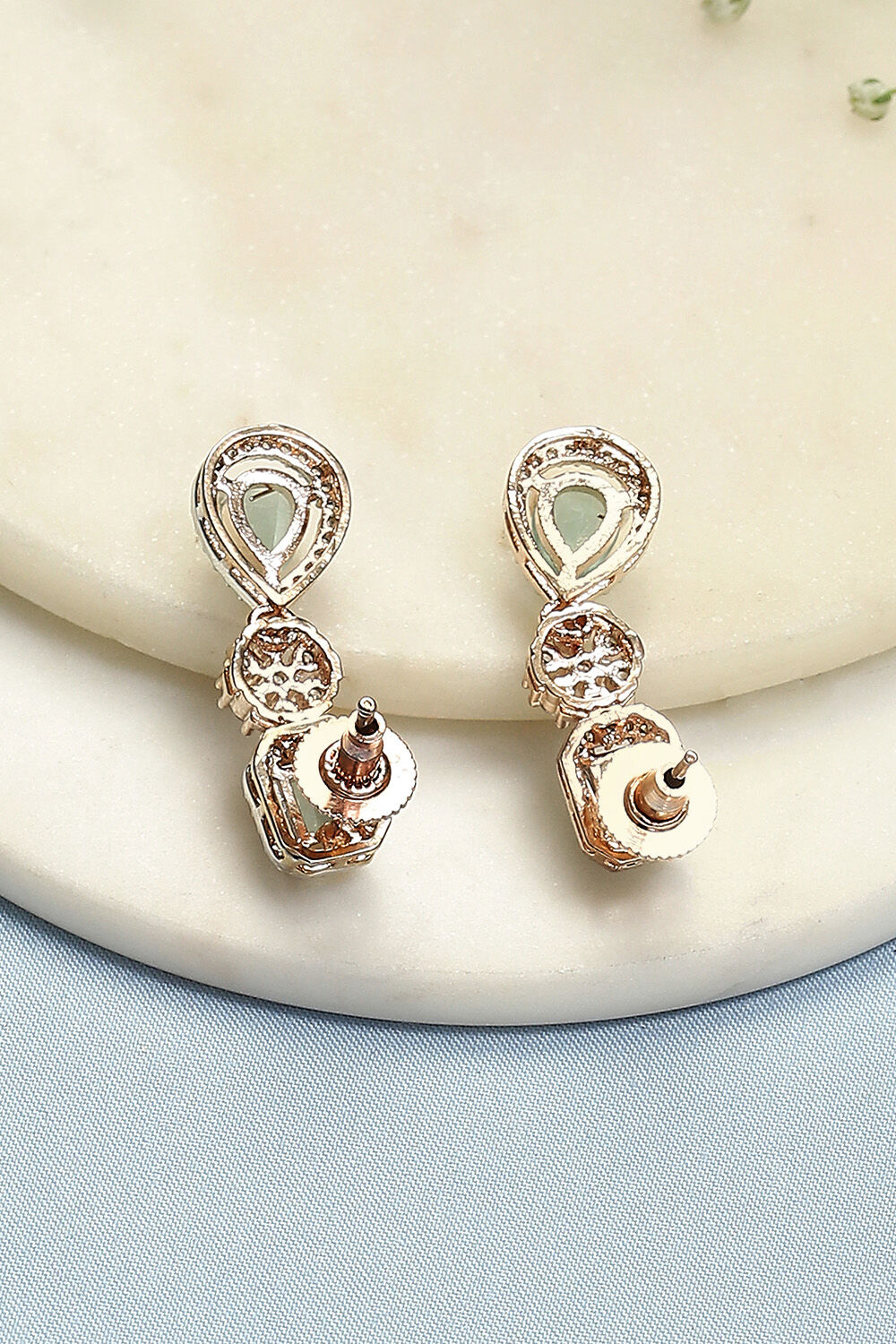 Light Green Brass Earrings image number 2