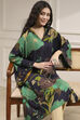 Charcoal Viscose Rayon A-Line Printed Kurta image number 5