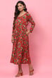 Red LIVA Flared Fusion Dress image number 3