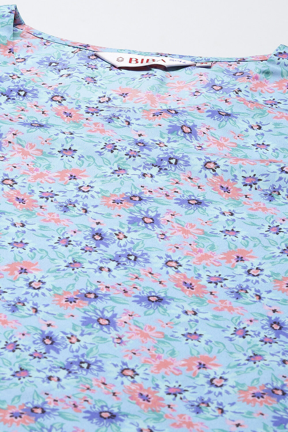 Sky Blue Printed Straight Suit Set image number 1