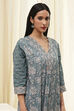 Green Cotton Printed Straight Suit Set image number 1