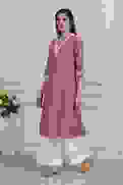 Purple Cotton Straight Kurta image number 2