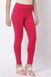 Off White Cotton Lycra Leggings image number 3