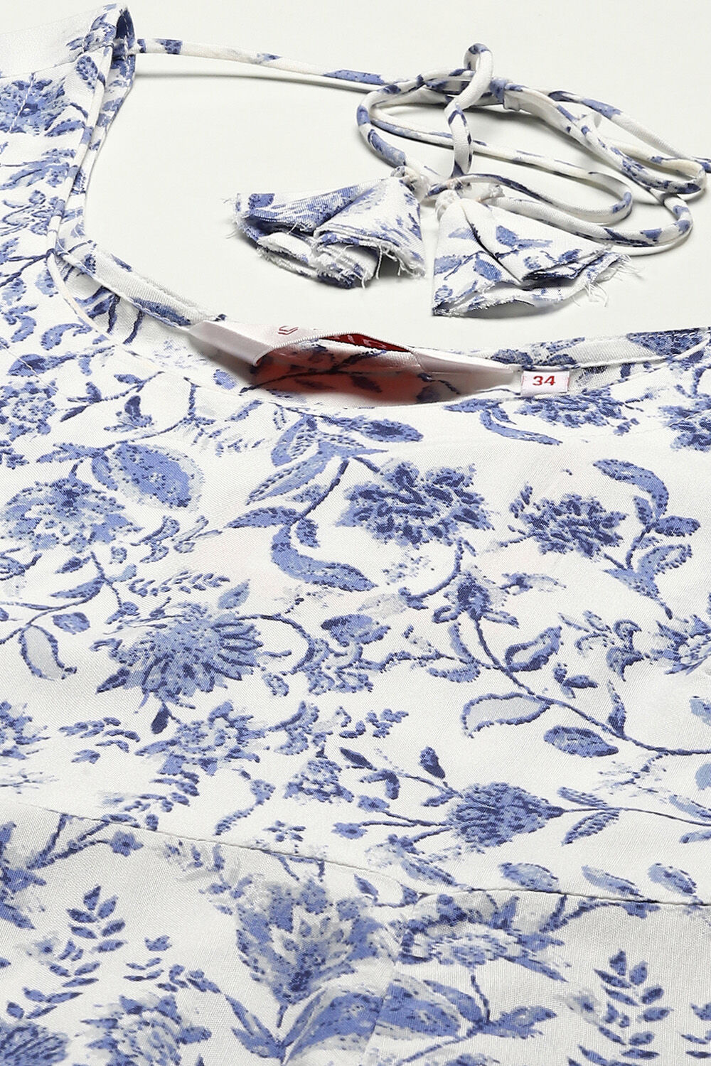 White and Blue Floral Anarkali Suit Set image number 1