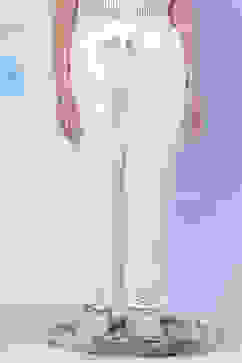 White Cotton Straight Solid Palazzo image number 0