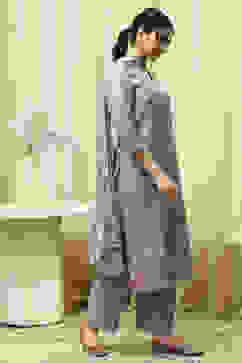 Teal Tissue Machine Embroidered Unstitched Suit Set image number 6