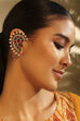 Oxidised Brass Multicolour Ear Cuff Earrings image number 1