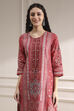 Grey Cotton Printed Straight Suit Set image number 1