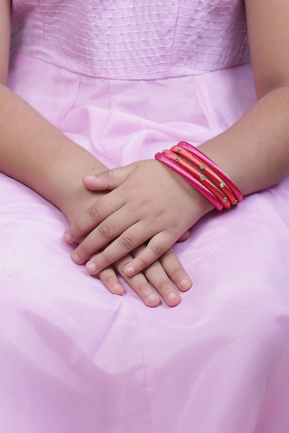 Pink Plastic & Thread Bangles image number 2