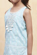 Turquoise Cotton Tiered Suit Set image number 1