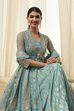 Coral-Pink Polyester Blend Anarkali Lehenga Set image number 0