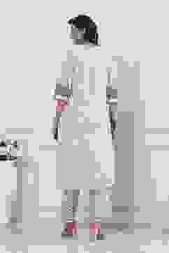 Grey Cotton Printed Straight Suit Set image number 4