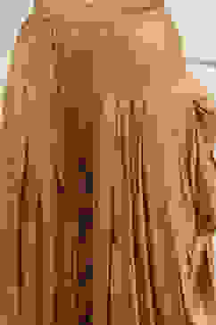 Cream Chanderi Printed Embroidered Unstitched Suit Set image number 3