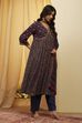 Blue Viscose Rayon Gathered Suit Set image number 4