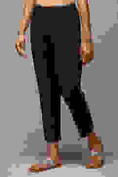 Black Cotton Blend Slim Pant image number 2