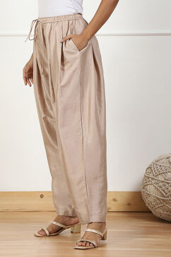 Beige Polyester Palazzo Pants image number 2