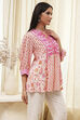 Pink Straight Short Kurta image number 4