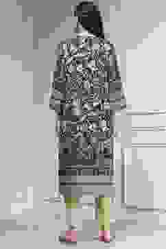 Navy Blue Printed Straight Kurta image number 3