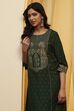 Green Viscose Blend Straight Kurta image number 1