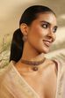 Gold Plated Brass Choker Necklace Set image number 1
