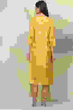 Yellow Straight Viscose Kurta image number 6