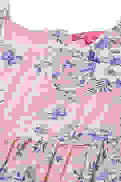 Peach Cotton Flared Printed Dress image number 1