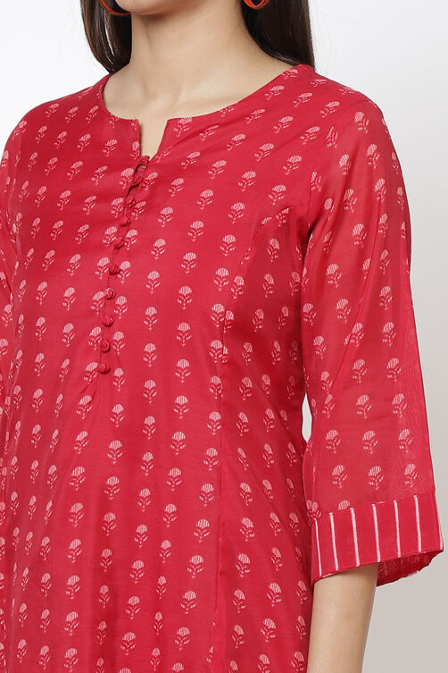 Green Art Silk A Line Kurta Pants Set image number 2