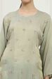 Pista Green Silk Blend Machine Embroidered Unstitched Suit Set image number 2
