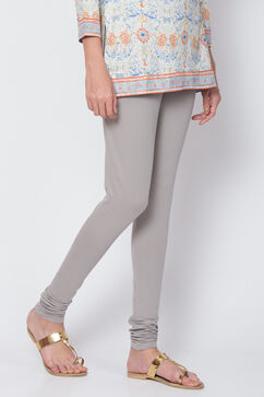 M Grey Cotton Blend Dyed Churidar image number 0