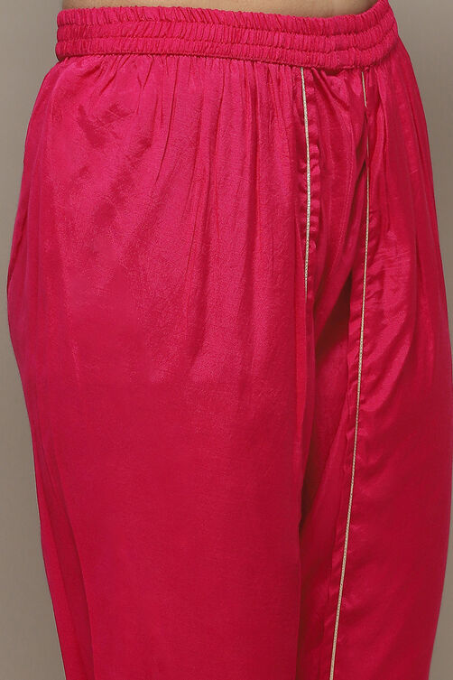 Orange Silk Blend Unstitched Suit set image number 3