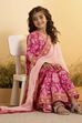 Pink Cotton Floral  Peplum Kurta Set image number 0