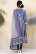 White And Pink Cotton Anarkali Kurta Churidar Suit Set image number 4