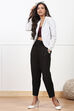 Black Solid Tapered Fit Pants image number 0