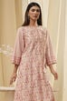 Off-White and Pink Cotton Straight Kurta Set image number 1
