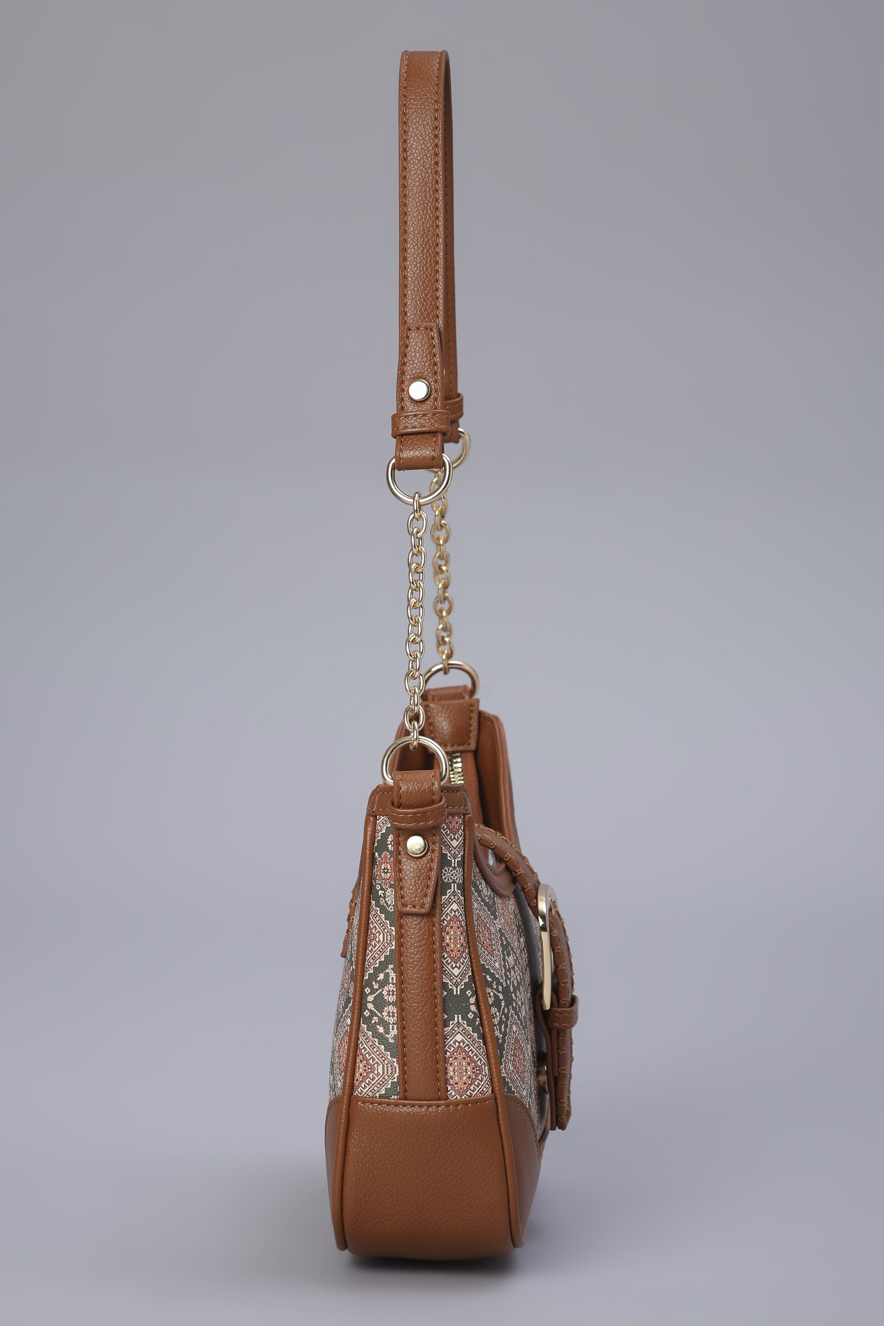 Rust PU Shoulder Bag image number 4