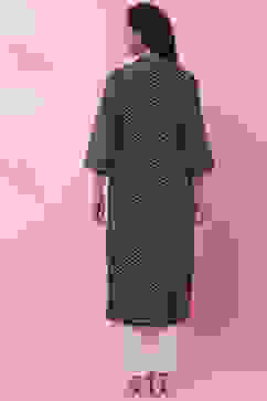 Indigo Art Silk Straight Kurta image number 4