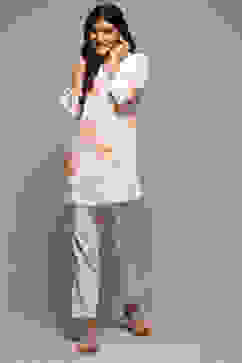 Off White Cotton Printed Shirt image number 0