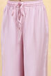 Pink Polyester Dyed Gathered Suit Set image number 2