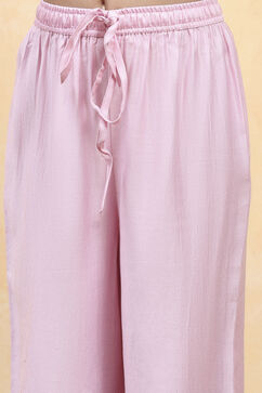 Pink Polyester Dyed Gathered Suit Set image number 2