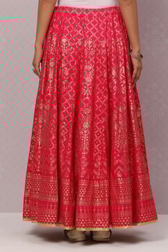 Fuchsia Flared Art Silk Skirts image number 5