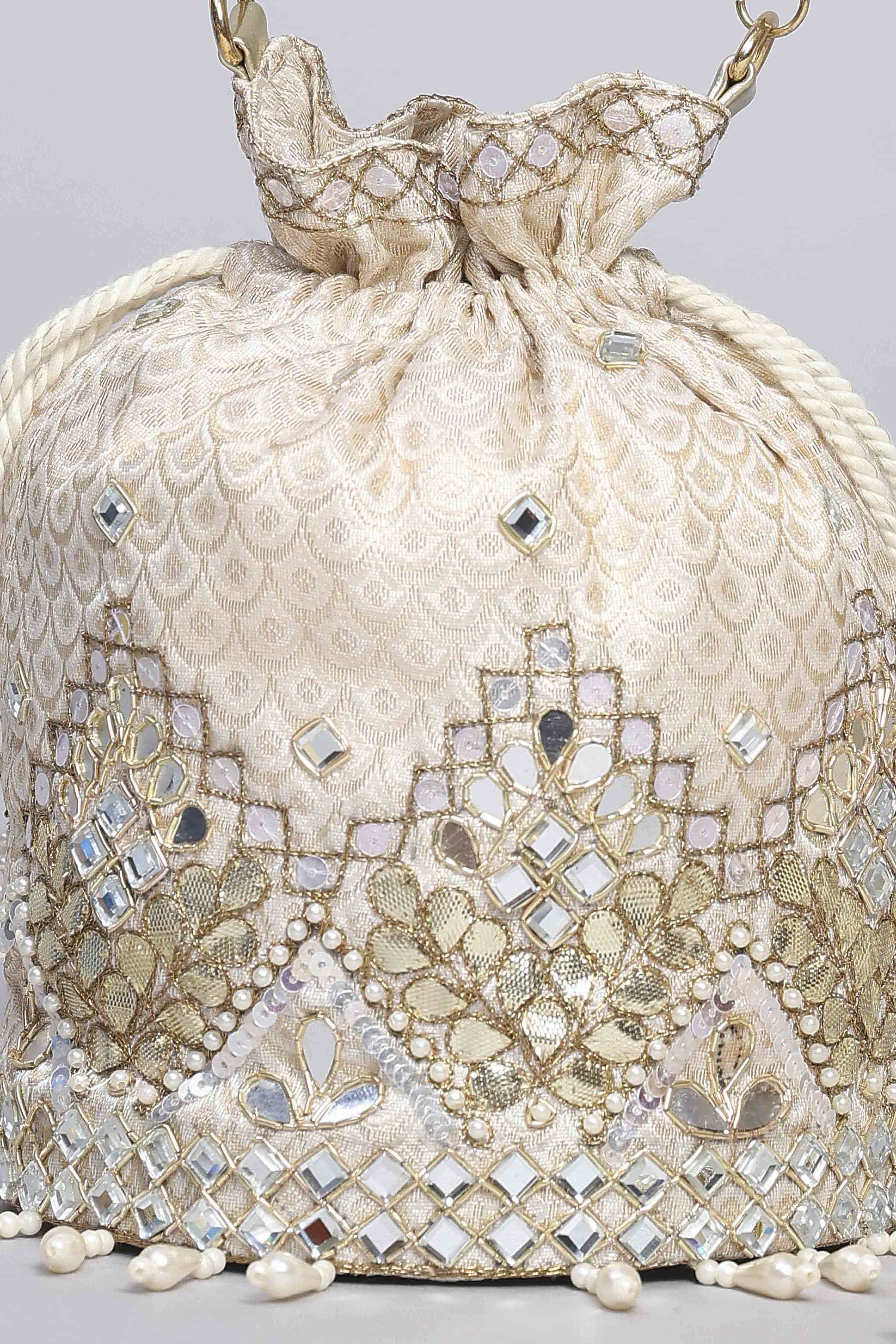 Ivory Polycotton Potli image number 1