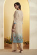 Blue Poly Linen Straight Suit Set image number 5