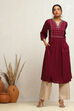 Orange Yoke Design Festive A-Line Kurta image number 0