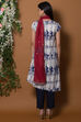 Blue Asymmetric Suit Set By Anju Modi image number 4