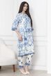 Pink and White Printed Straight Suit Set image number 5