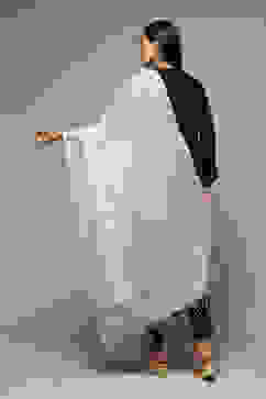 Off White Art Silk Yarndyed Dupatta image number 3