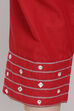 Red Cotton Straight Pants image number 1