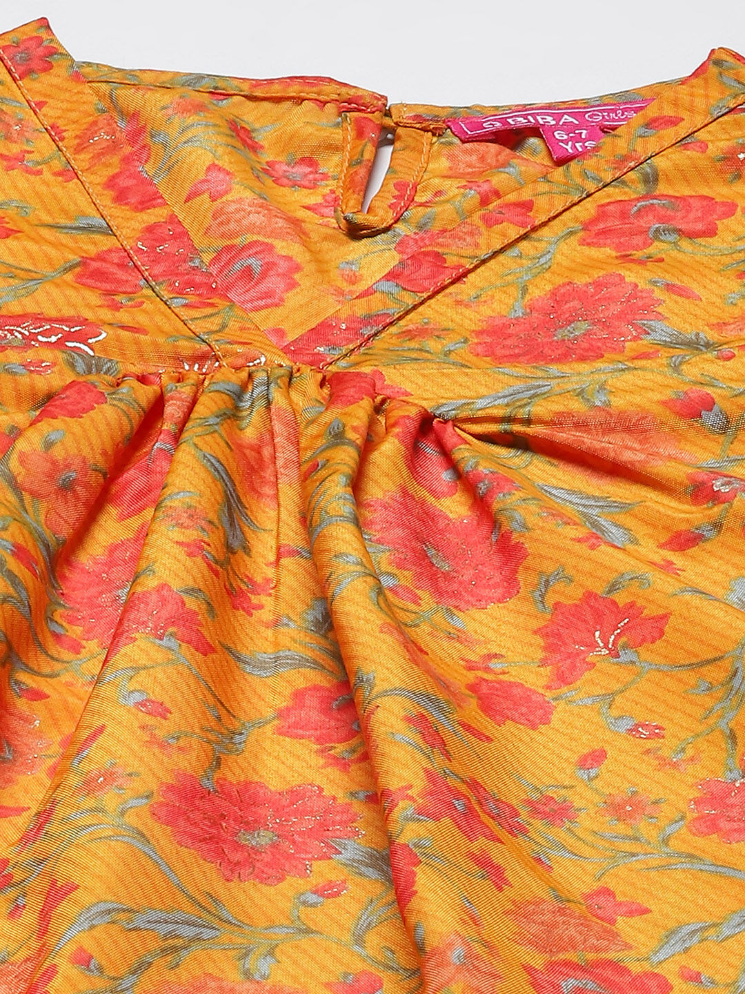 Ochre Art Silk Straight Printed Kurta Set image number 1