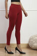 Off White Cotton Lycra Leggings image number 3