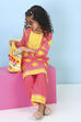 Pink Cotton Printed Straight Suit Set